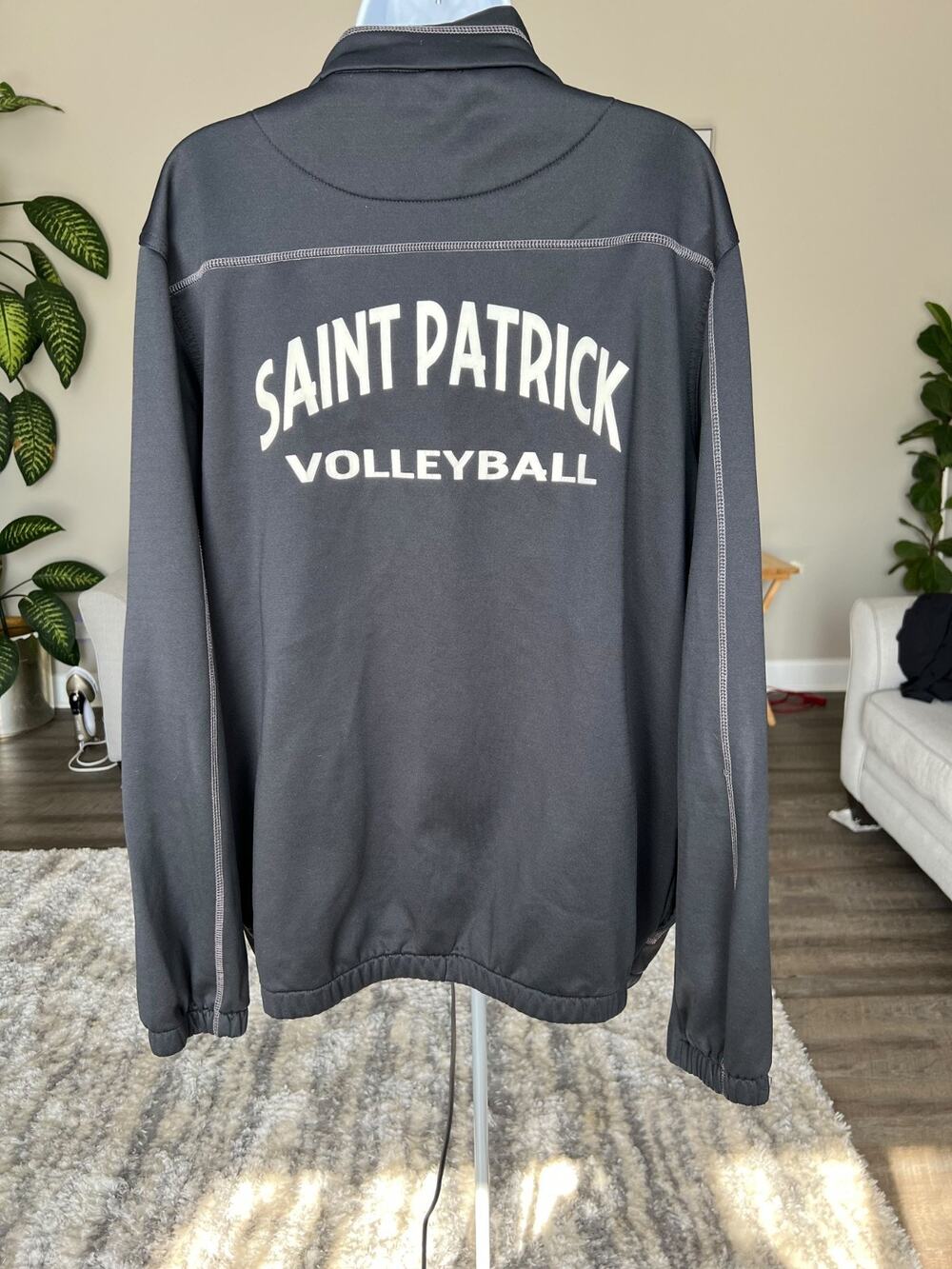 Mizuno Saint Patrick Volleyball Jacket Men's XL Black Full Zip #815